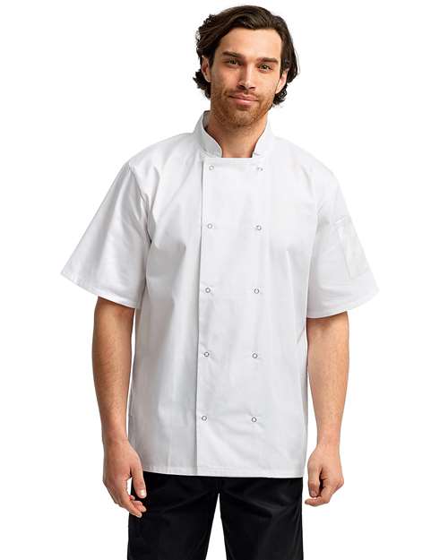 Ten Studded Front Chef Short Sleeve Coat