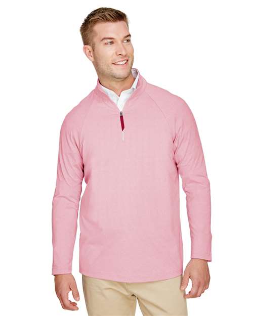 CrownLux Performance® Clubhouse Micro-Stripe Quarter-Zip Pullover