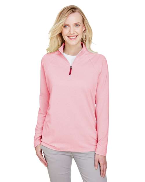 Women's CrownLux Performance® Clubhouse Micro-Stripe Quarter-Zip Pullover