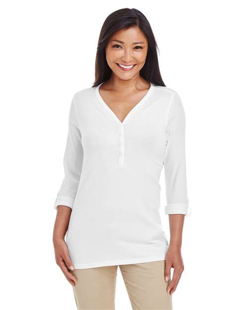 Women's Perfect Fit™ Y-Placket Convertible Sleeve Knit Top