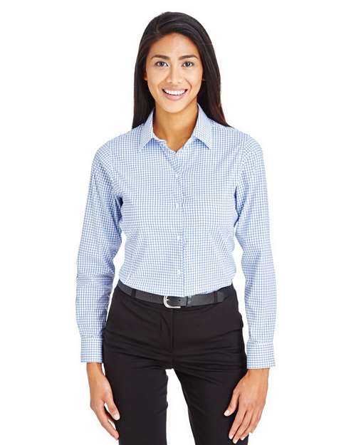 Women's CrownLux Performance® Micro Windowpane Woven Dress Shirt