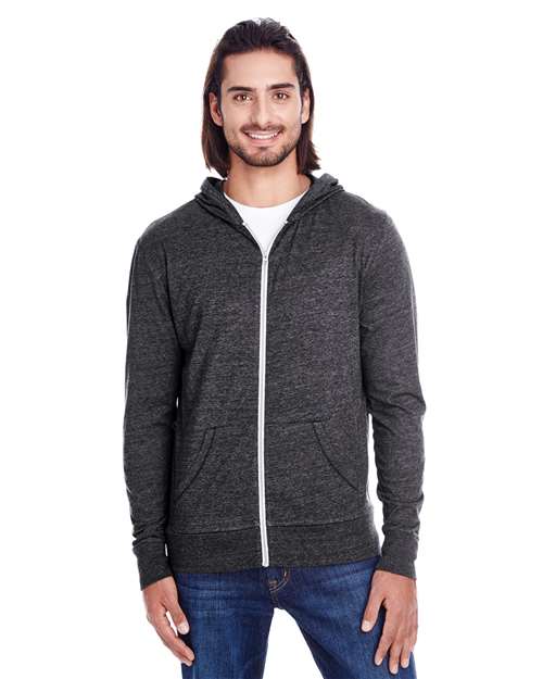 Triblend Full-Zip Light Hooded Sweatshirt