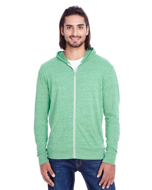 Triblend Full-Zip Light Hooded Sweatshirt