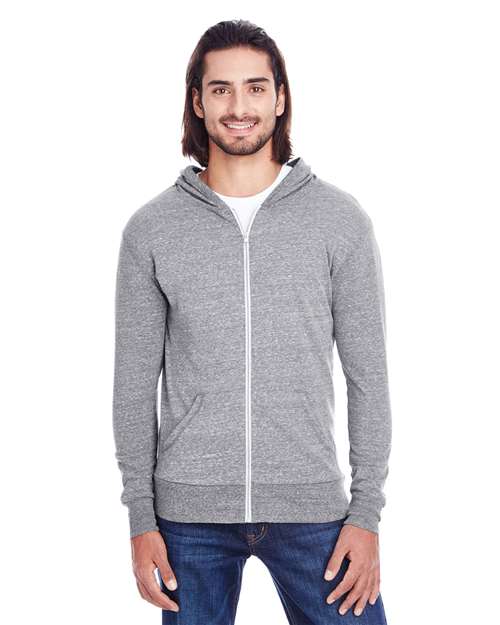 Triblend Full-Zip Light Hooded Sweatshirt