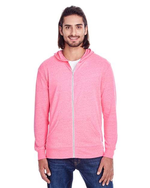 Triblend Full-Zip Light Hooded Sweatshirt