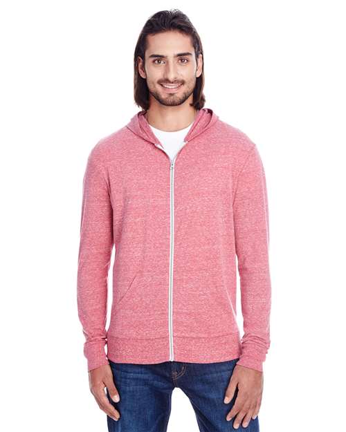 Triblend Full-Zip Light Hooded Sweatshirt