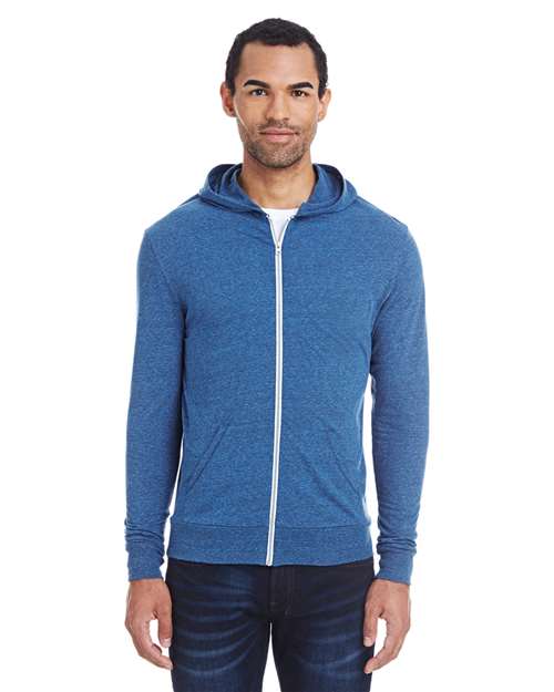Triblend Full-Zip Light Hooded Sweatshirt