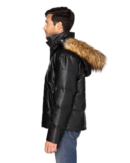 Vegan Leather Puffer Jacket