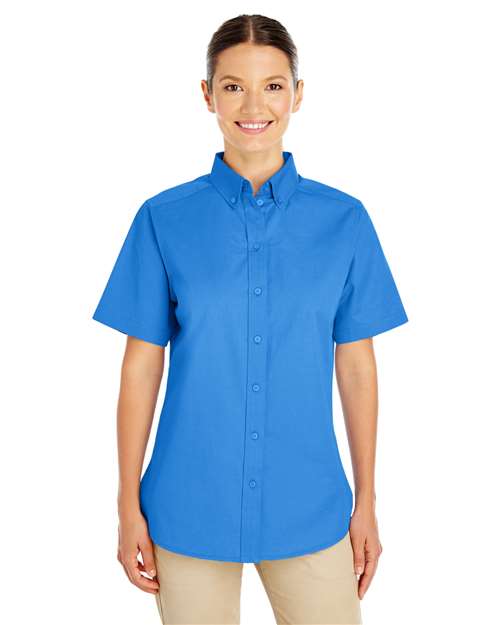 Women's Foundation Cotton Short Sleeve Twill Dress Shirt with Teflon