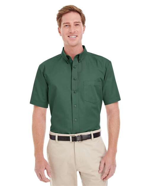 Foundation Short Sleeve Cotton Twill Dress Shirt with Teflon
