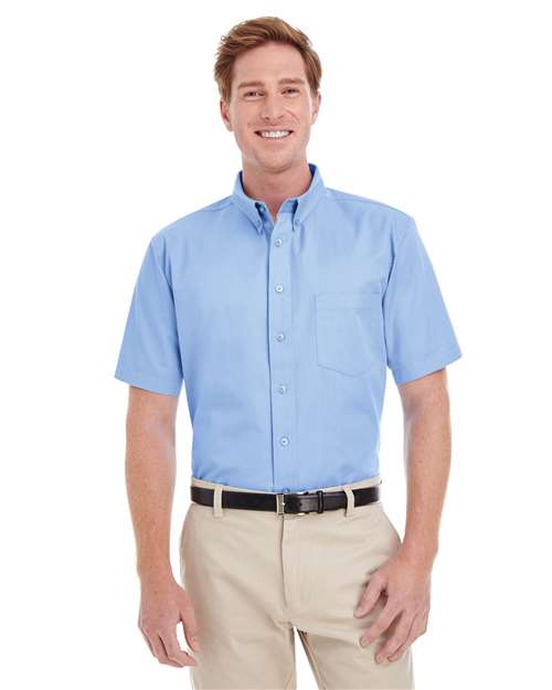Foundation Short Sleeve Cotton Twill Dress Shirt with Teflon