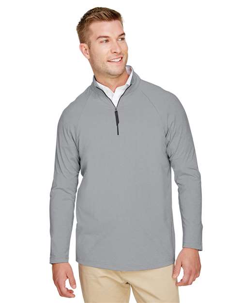 CrownLux Performance® Clubhouse Micro-Stripe Quarter-Zip Pullover