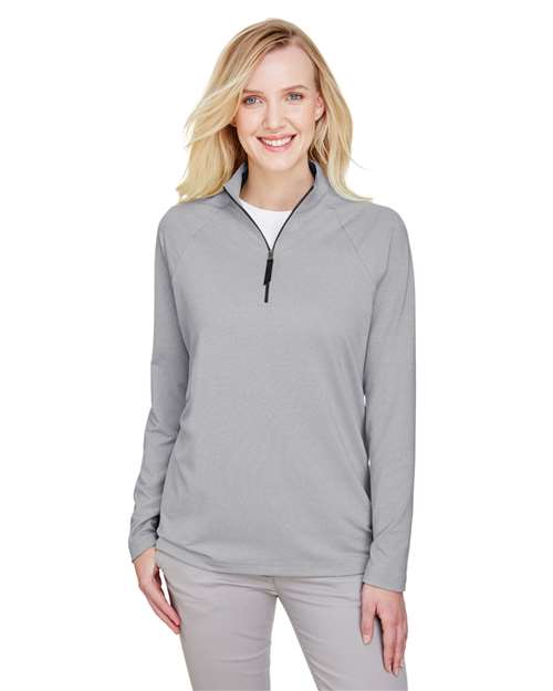 Women's CrownLux Performance® Clubhouse Micro-Stripe Quarter-Zip Pullover