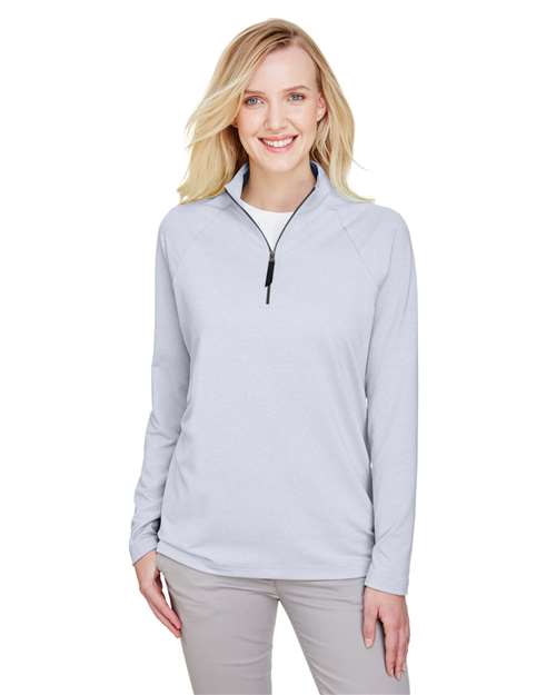 Women's CrownLux Performance® Clubhouse Micro-Stripe Quarter-Zip Pullover