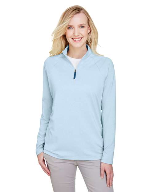 Women's CrownLux Performance® Clubhouse Micro-Stripe Quarter-Zip Pullover