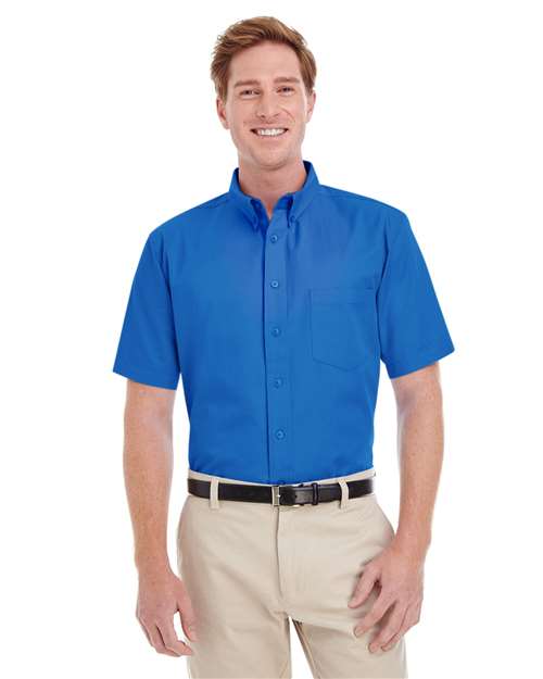 Foundation Short Sleeve Cotton Twill Dress Shirt with Teflon