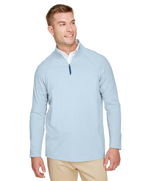 CrownLux Performance® Clubhouse Micro-Stripe Quarter-Zip Pullover