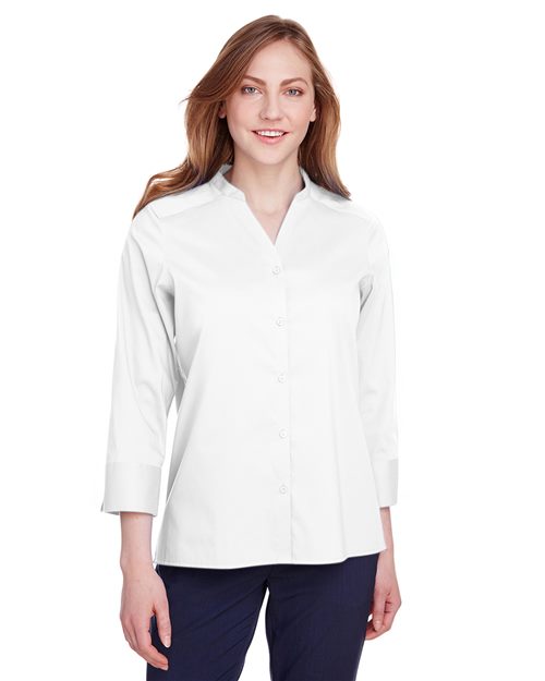 Women's Crown Collection® Stretch Broadcloth Three-Quarter Sleeve Blouse