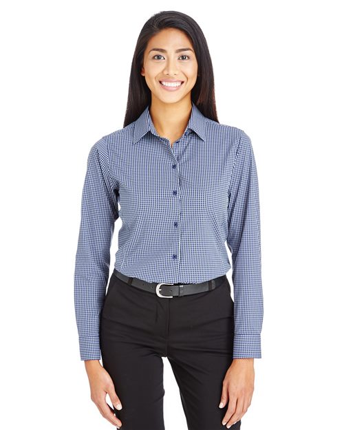 Women's CrownLux Performance® Tonal Mini Check Woven Dress Shirt