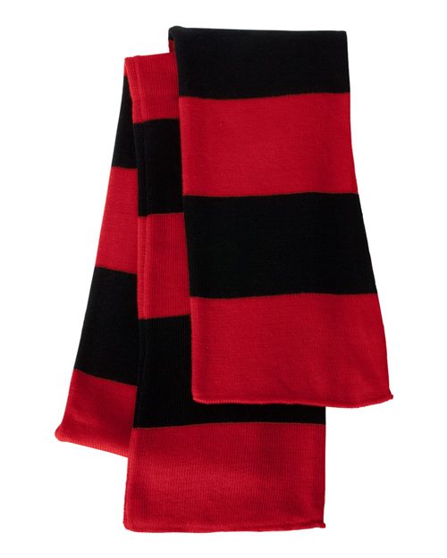 Rugby-Striped Knit Scarf