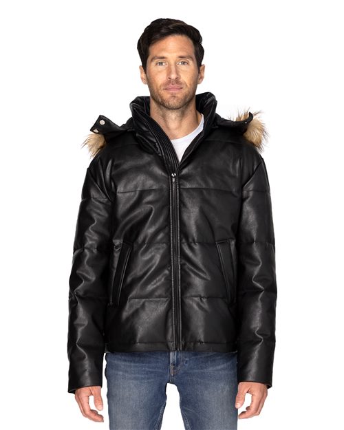 Vegan Leather Puffer Jacket