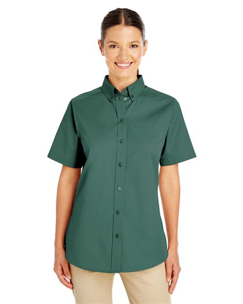 Women's Foundation Cotton Short Sleeve Twill Dress Shirt with Teflon