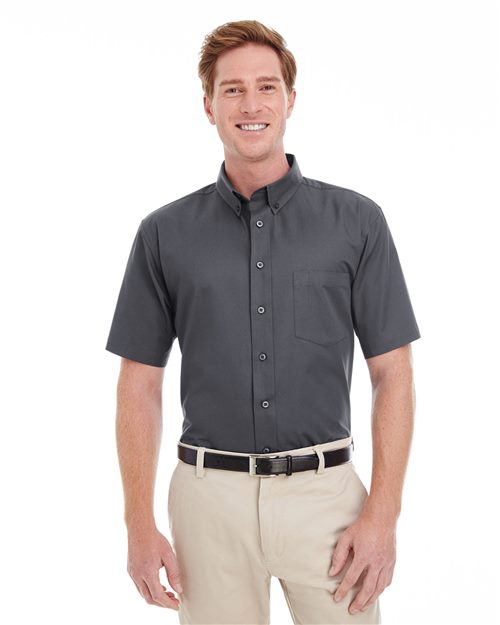 Foundation Short Sleeve Cotton Twill Dress Shirt with Teflon