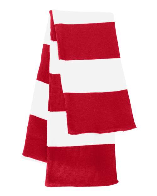 Rugby-Striped Knit Scarf