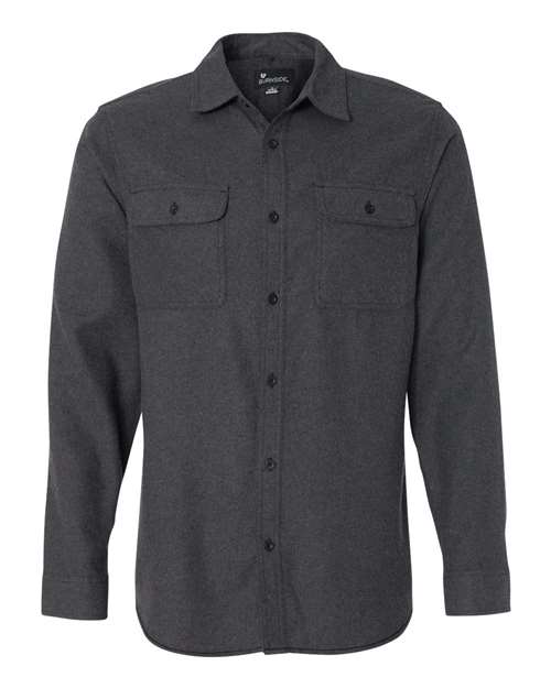 Solid Long Sleeve Flannel Shirt