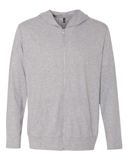 Triblend Full-Zip Hooded Long Sleeve T-Shirt