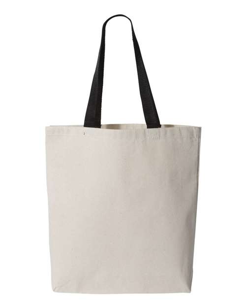 11L Canvas Tote with Contrast-Color Handles