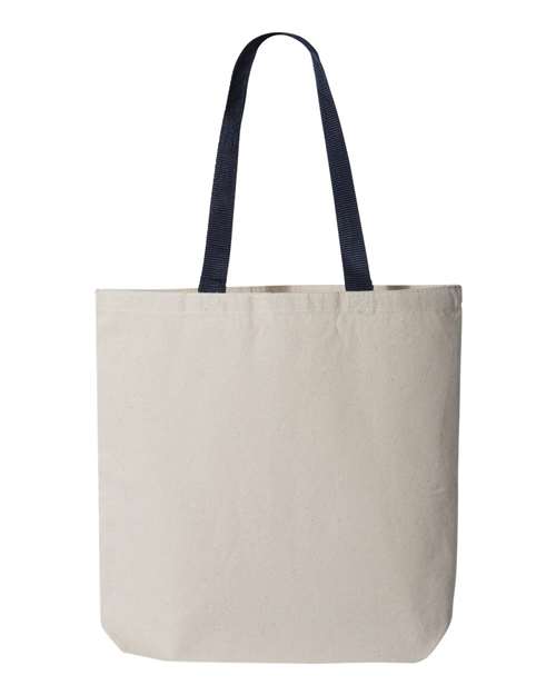 11L Canvas Tote with Contrast-Color Handles