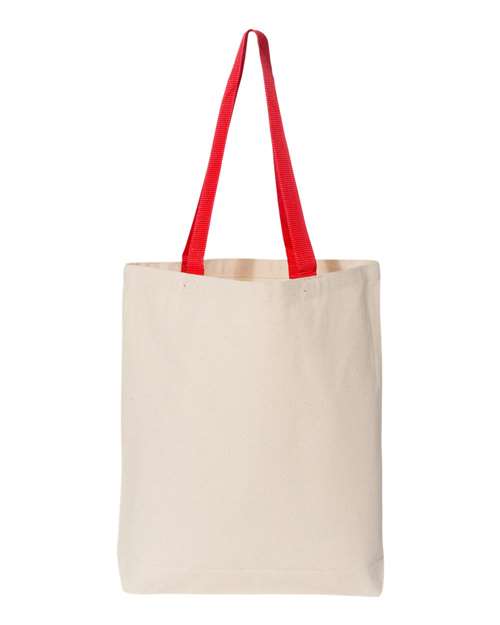 11L Canvas Tote with Contrast-Color Handles