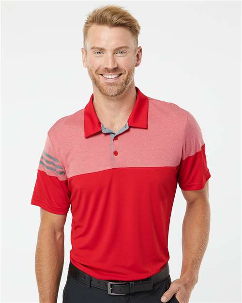 Heathered 3-Stripes Colorblocked Polo