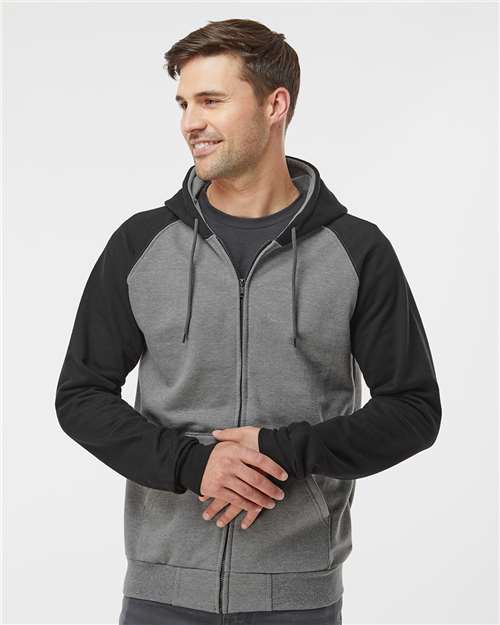 Fleece Raglan Hooded Full-Zip Sweatshirt