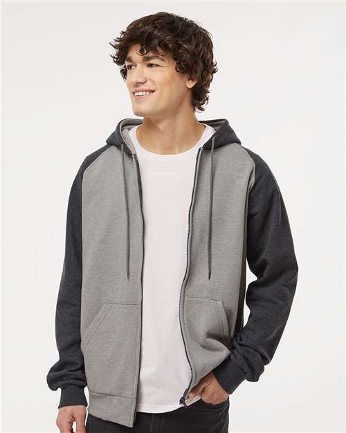 Fleece Raglan Hooded Full-Zip Sweatshirt