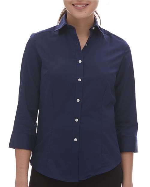 Women's Three-Quarter Sleeve Baby Twill Dress Shirt