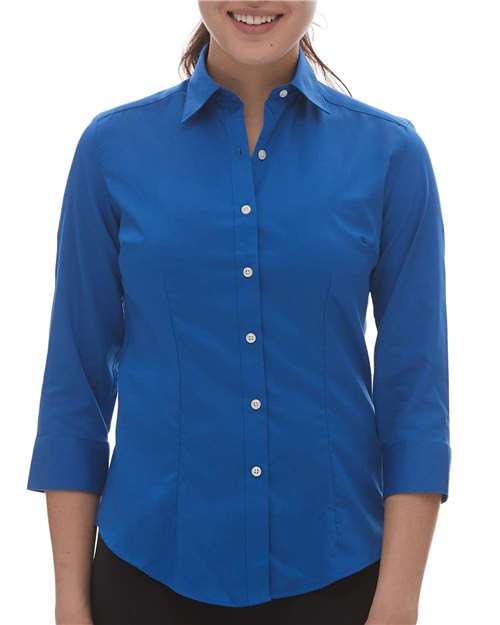 Women's Three-Quarter Sleeve Baby Twill Dress Shirt