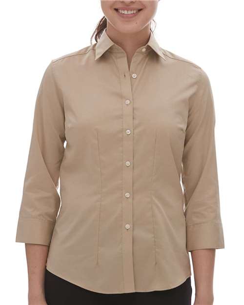 Women's Three-Quarter Sleeve Baby Twill Dress Shirt