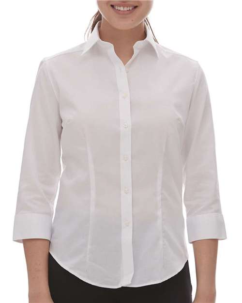 Women's Three-Quarter Sleeve Baby Twill Dress Shirt